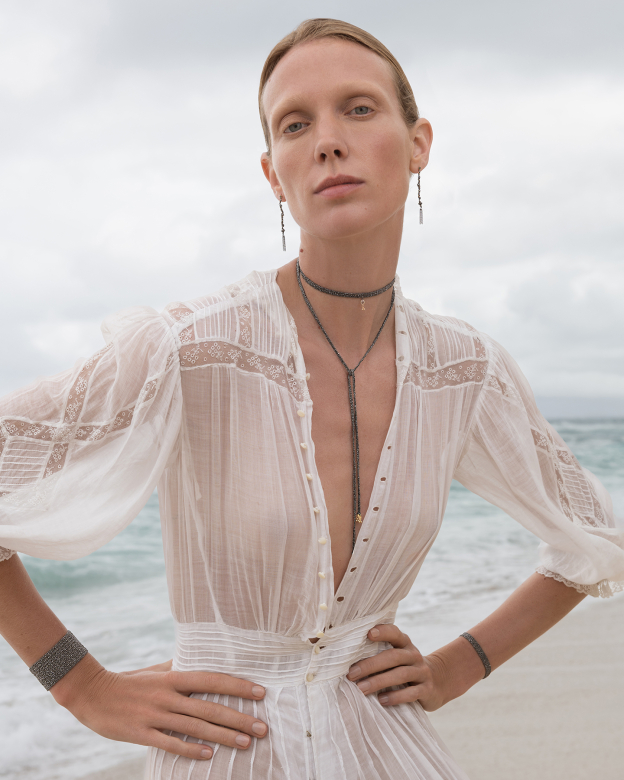 Серьги с шелком GOLD BURGUNDI