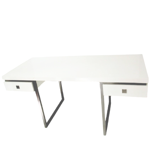 Modern White & Chrome Desk