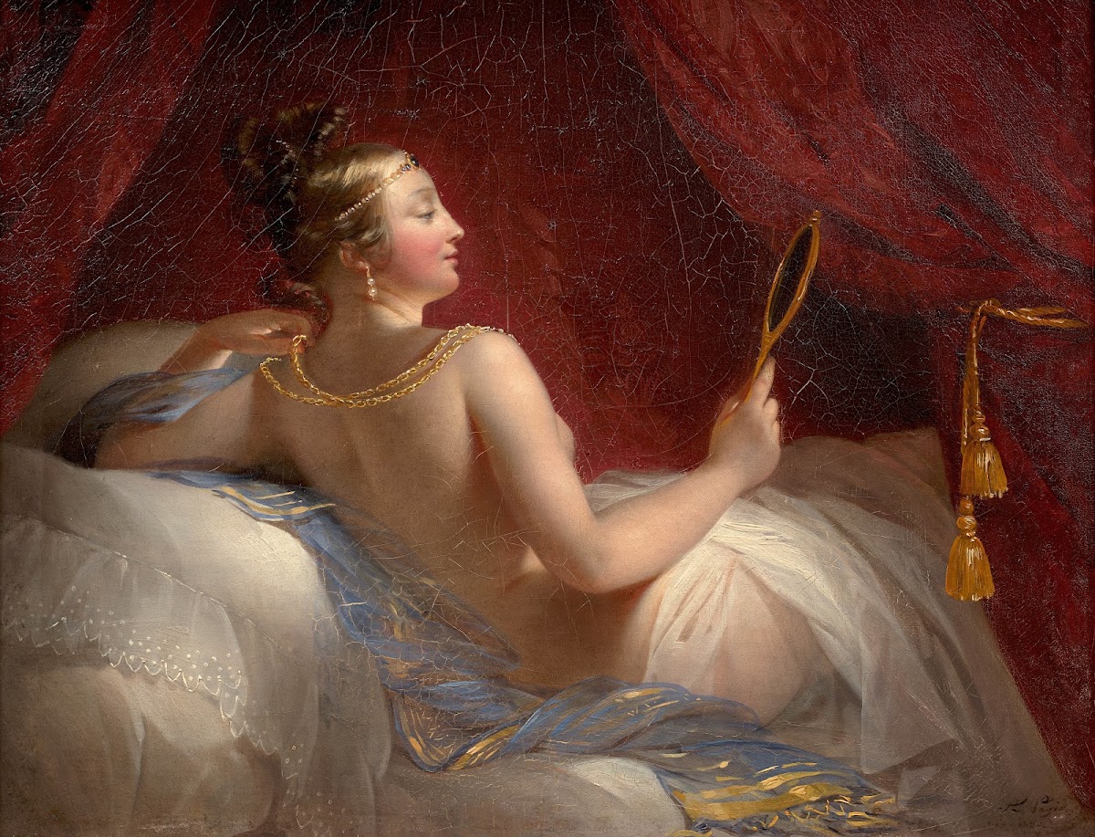 Woman with jewelry and Woman adjusting her headdress 1850
