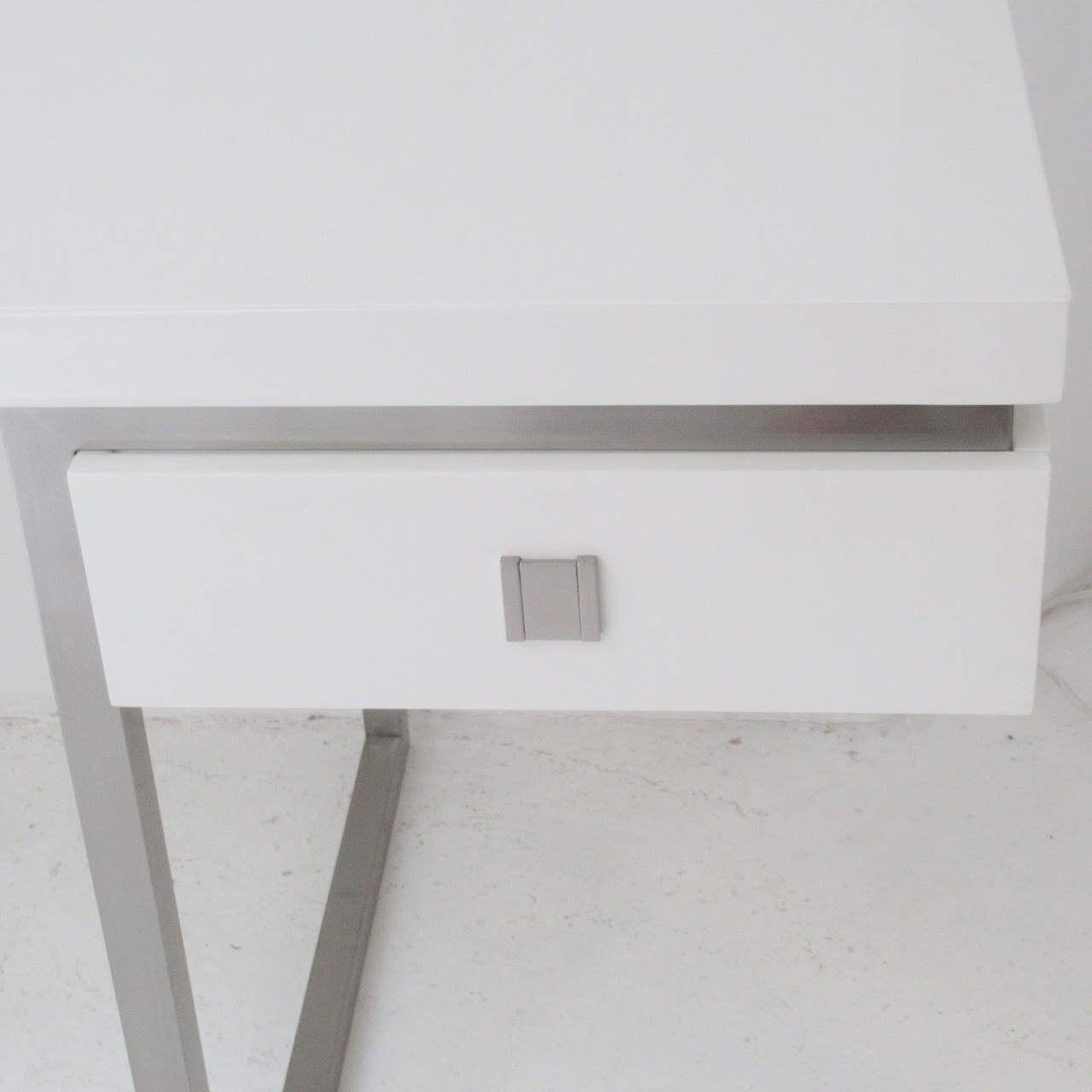 Modern White & Chrome Desk