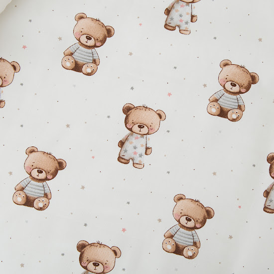 Children's bedding set 4 el Twins Satin Limited Nighty Bears light beige