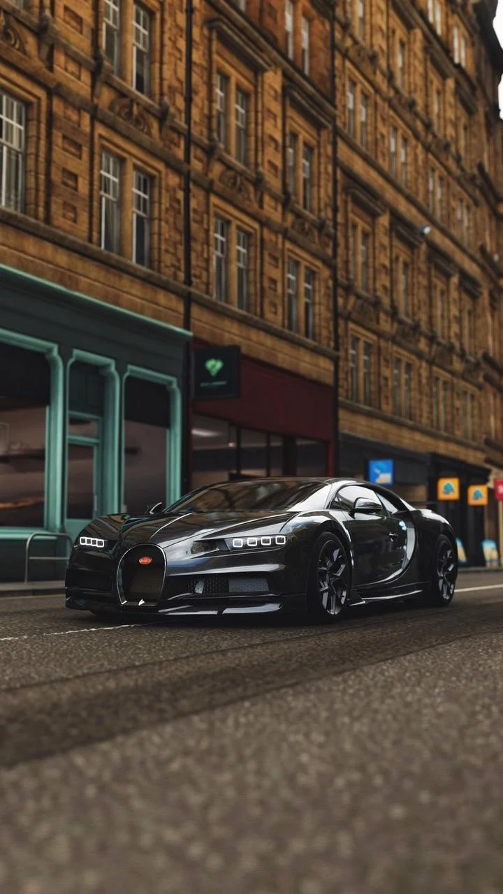 Bugatti Chiron On City Street - Automotive Photography iPhone Wallpaper (720x1280)