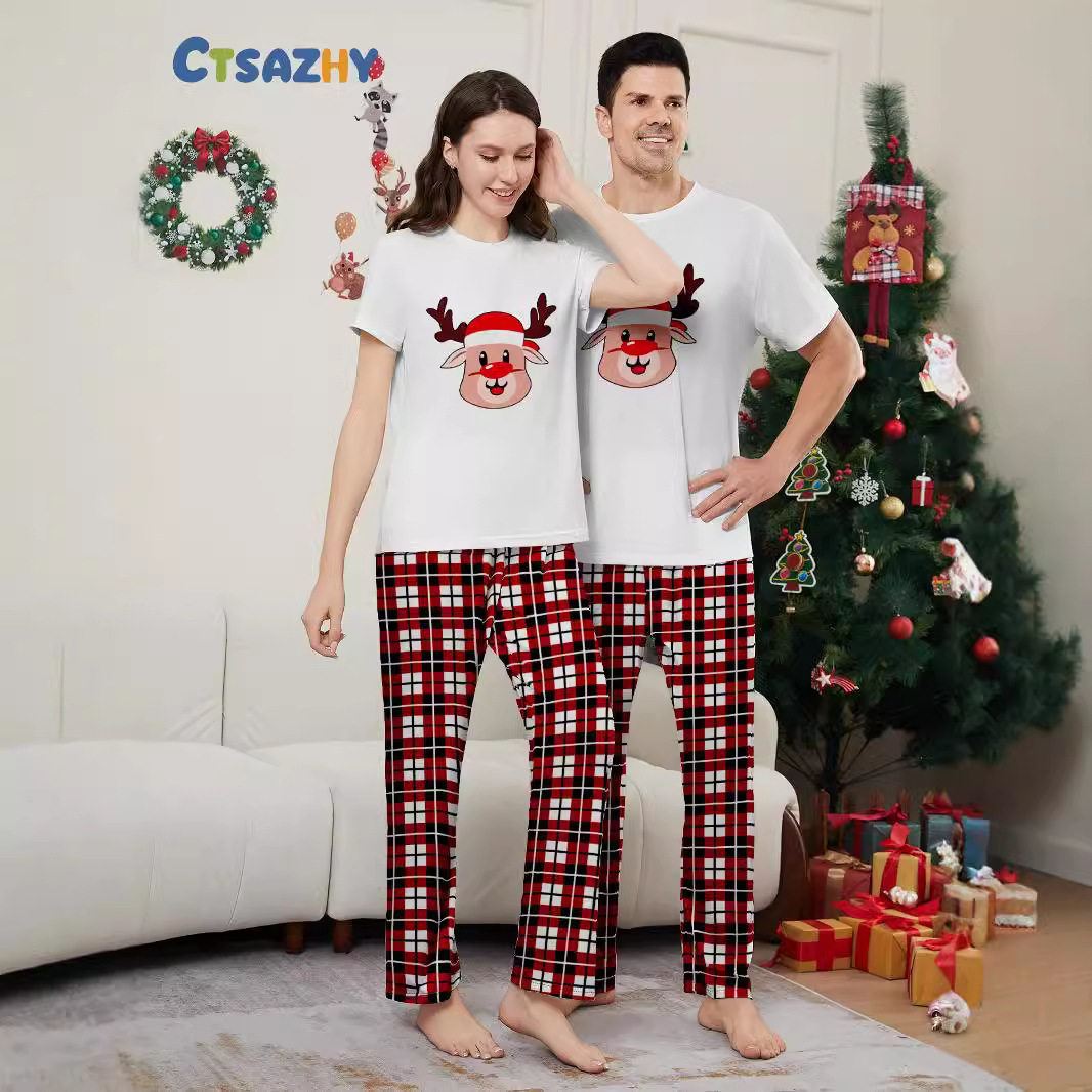 Family Pajama Set, short-sleeve, Christmas design