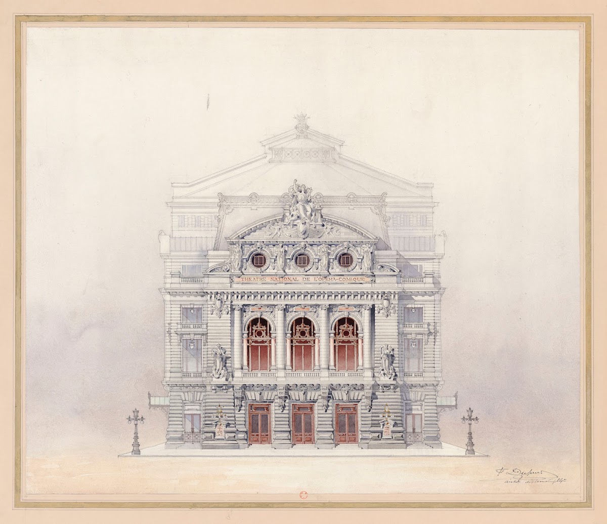 NATIONAL DE LOPERA  COMIQUE FAÇADE PRINCIPALE 1893