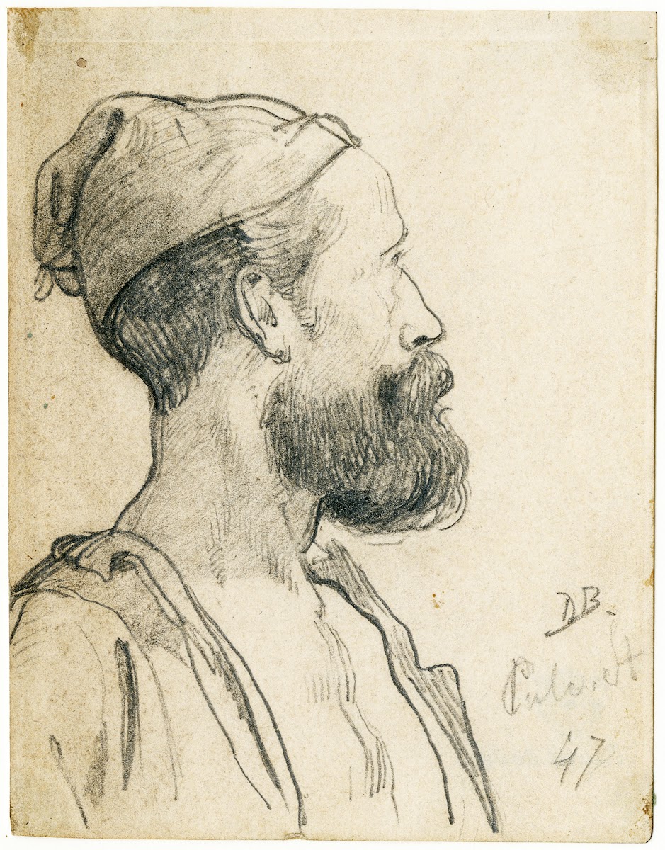 Head of a man with cap and beard 1847