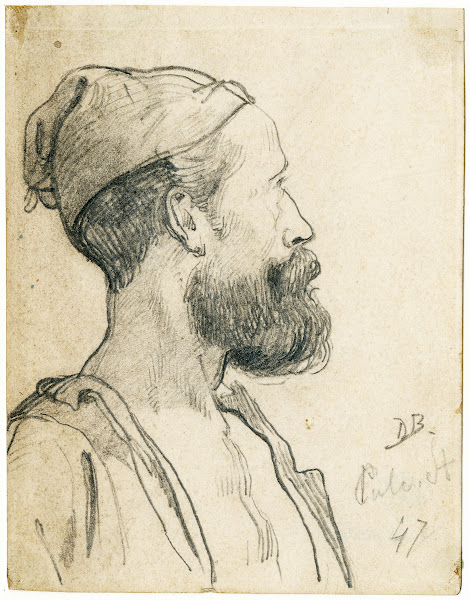 Head of a man with cap and beard 1847