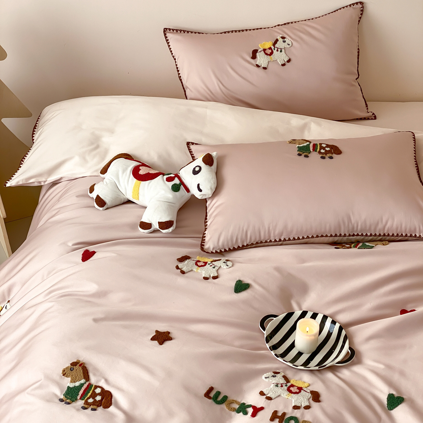 Cotton bedding set, 4-piece, 100 long-staple