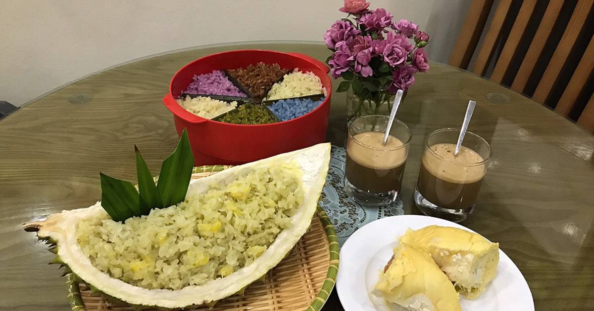 Xôi lá dứa sầu riêng