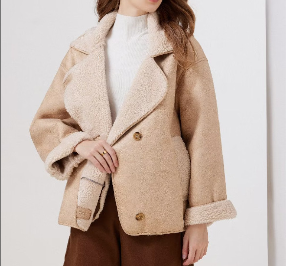 Vintage reversible jacket with lamb fleece look