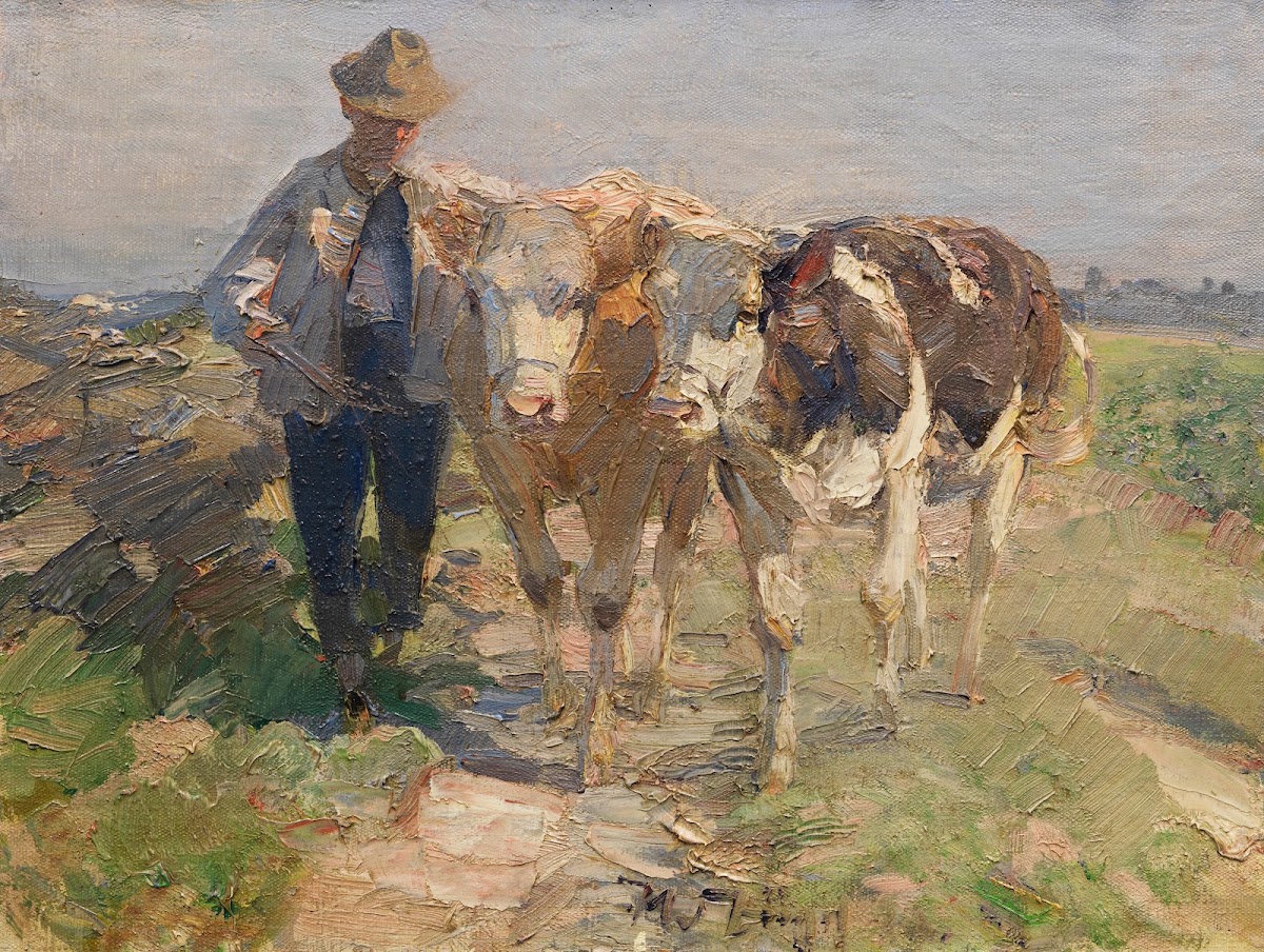Bauer mit Kühen 1915 20