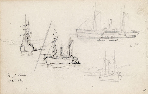 Dampskipene Kong Carl og Nordland i Farsund 1872