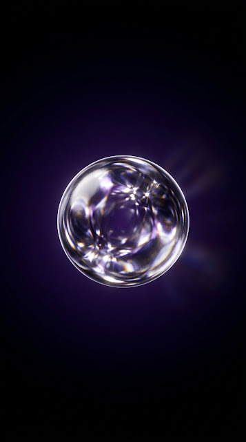 Deep Space Purple Glass Orb 3D Background - Free mobile Wallpaper