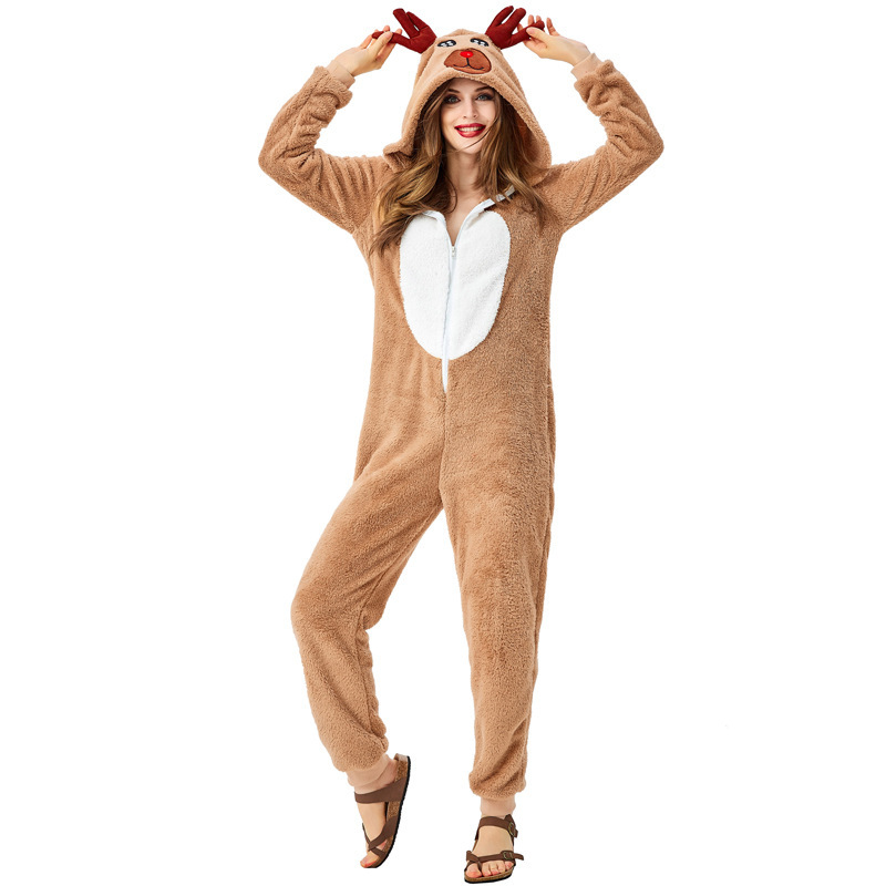 Reindeer pajama set for women, loose fit