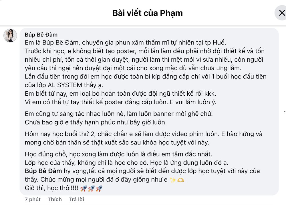 Phản hồi của Búp Bê Đàm