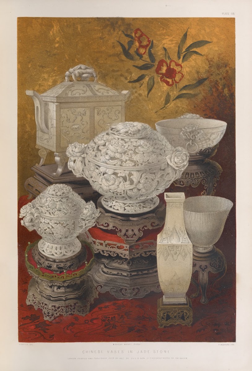 Chinese vases in jade stone 1851   1853