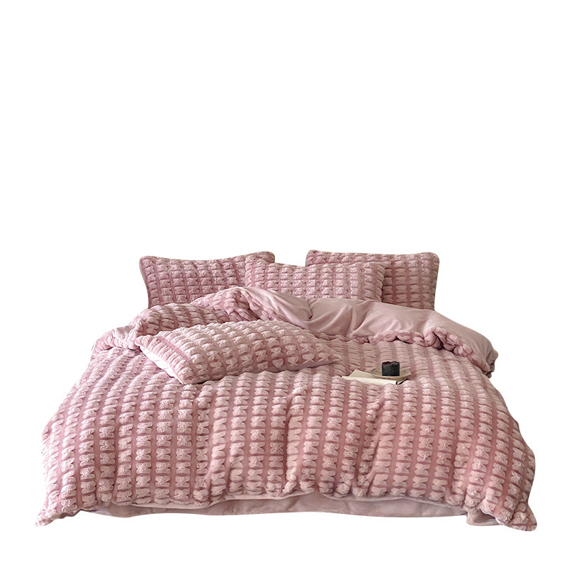 Milk fiber fleece bedding set, extra thick, winter