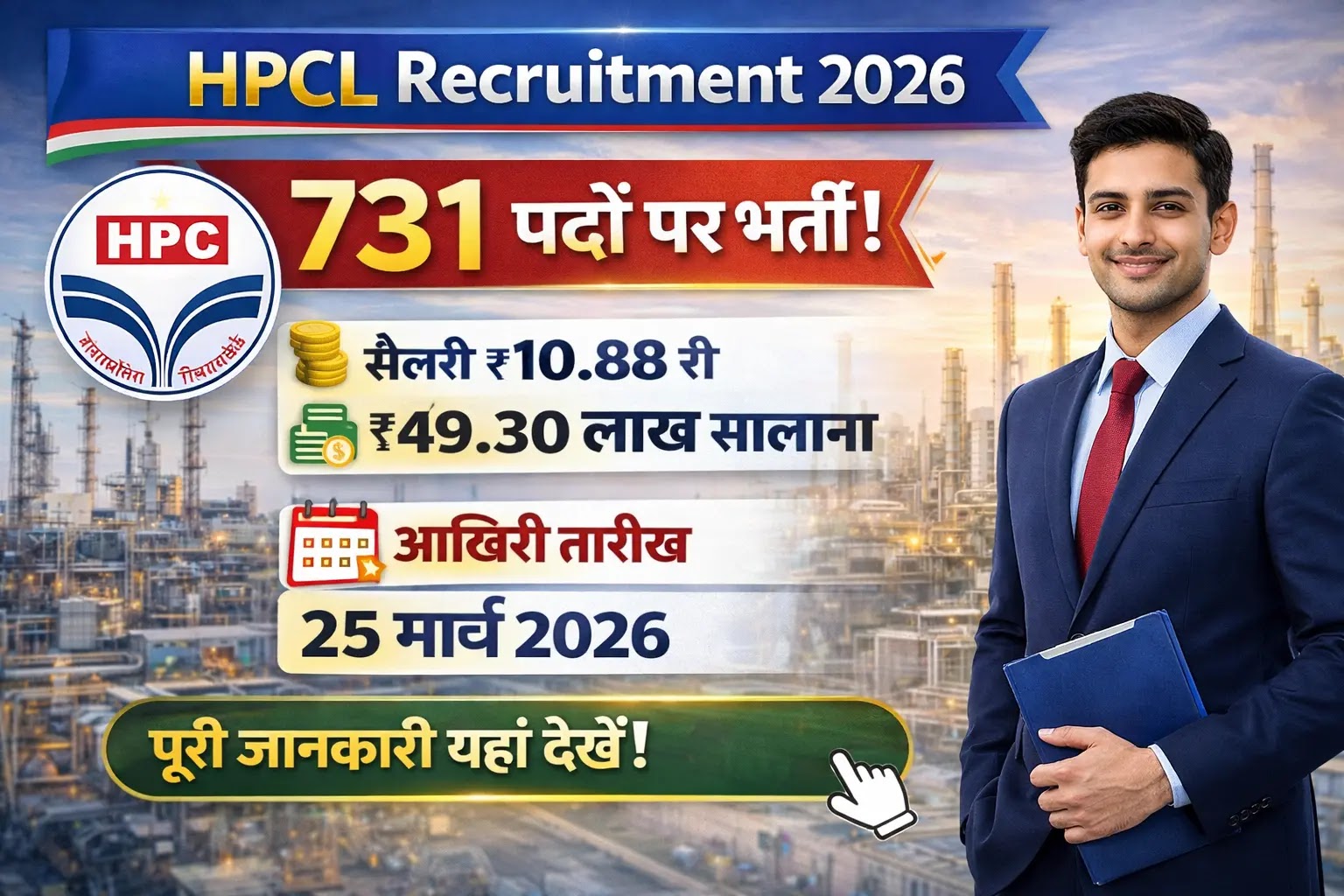 HPCL Recruitment 2026 731 Post Online Form Apply