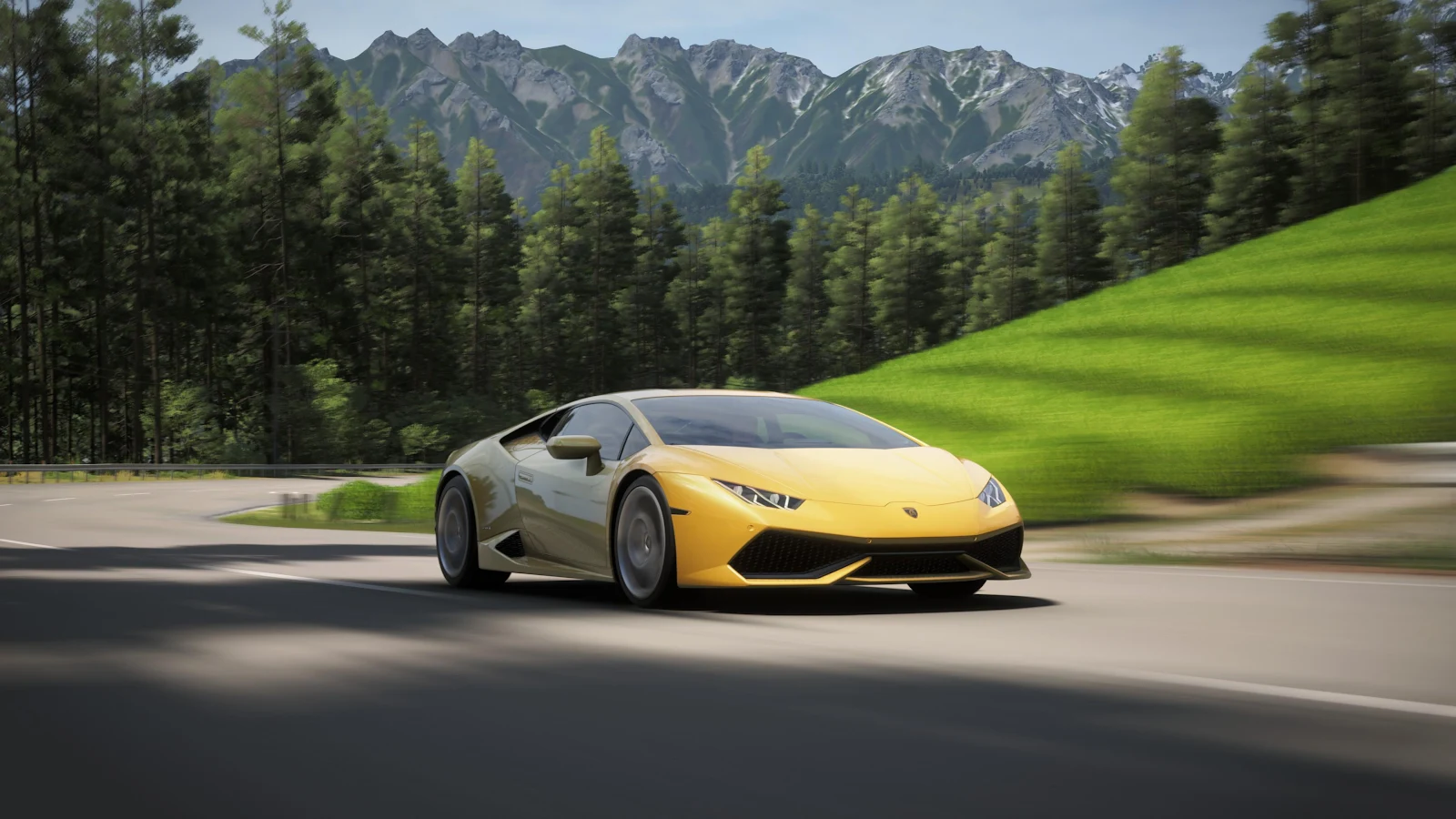 Yellow Lamborghini Huracán Mountain Drive - Automotive Photography 4K Wallpaper (3840x2160)