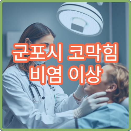 군포시 코막힘 비염 이상 증상 치료 전문 이비인후과 병원