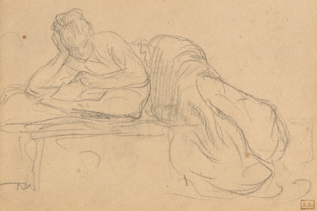 Femme allongée lisant