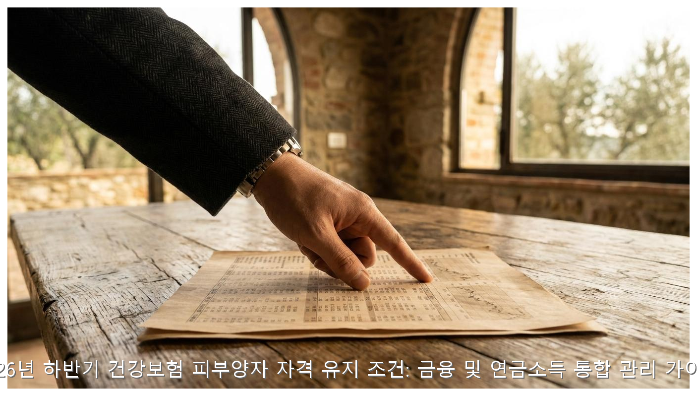 2026년 하반기 건강보험 피부양자 자격 유지 조건: 금융 및 연금소득 통합 관리 가이드 핵심 안내 및 분석 인포그래픽 (3)