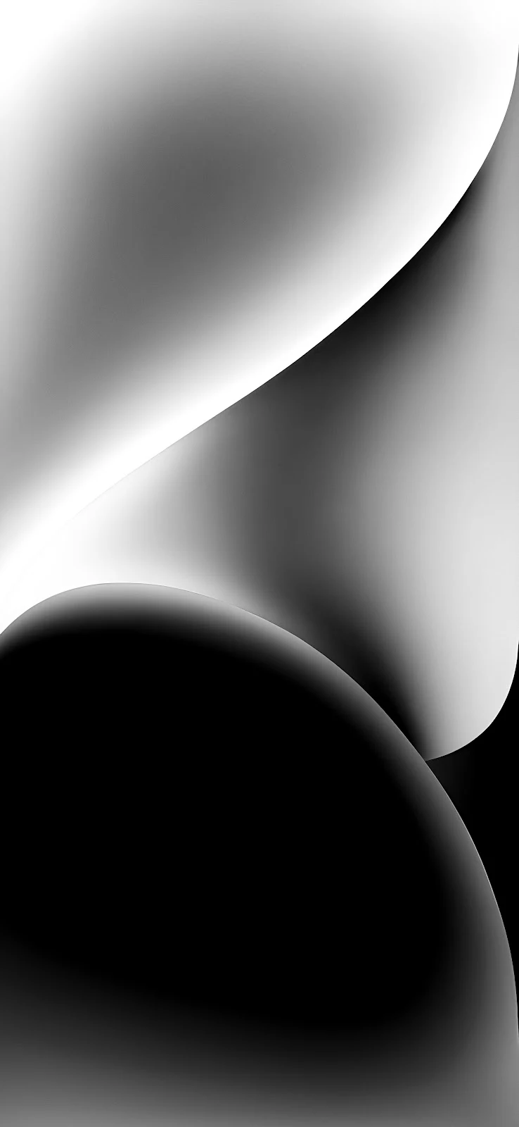 Abstract Monochrome Fluid Waves - Abstract Digital Art 5K iPhone Wallpaper (3912x8476)