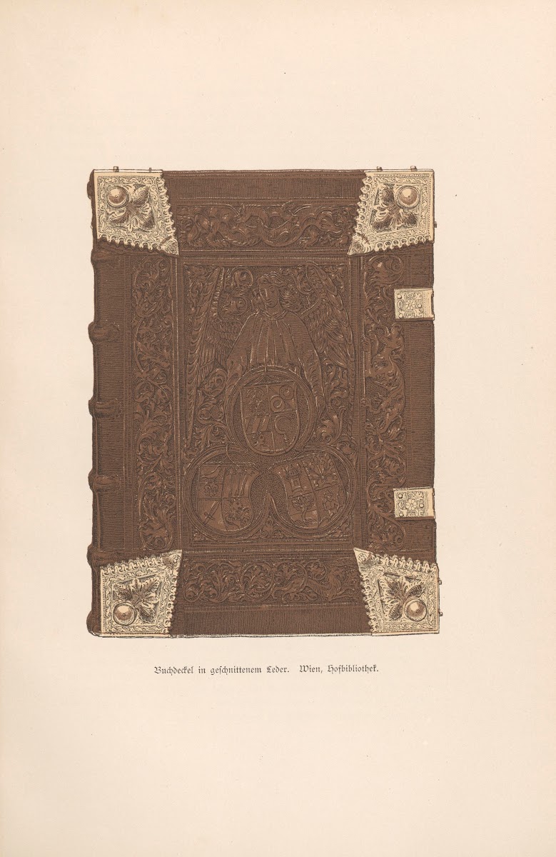 Buchdeckel in geschnittenem Leder 1888