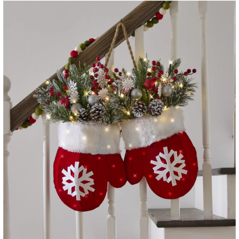 Weihnachtskranz mit Handschuh-Motiv