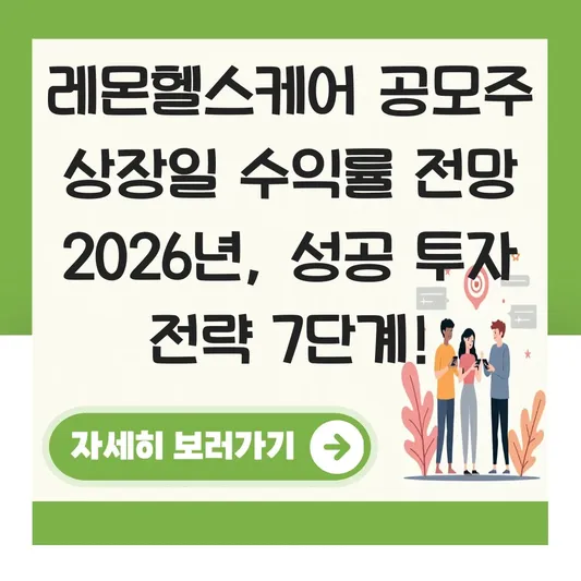 레몬헬스케어 공모주 상장일 수익률 전망