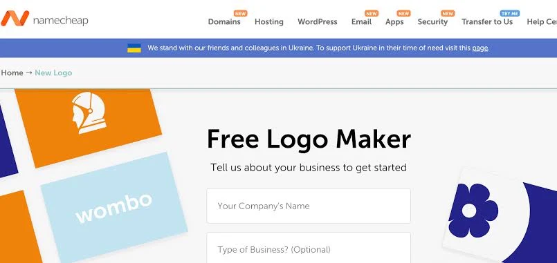 Captura de Namecheap Logo Maker