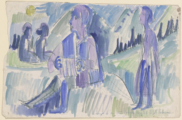 Handorgler in einer Mondnacht ca 1924