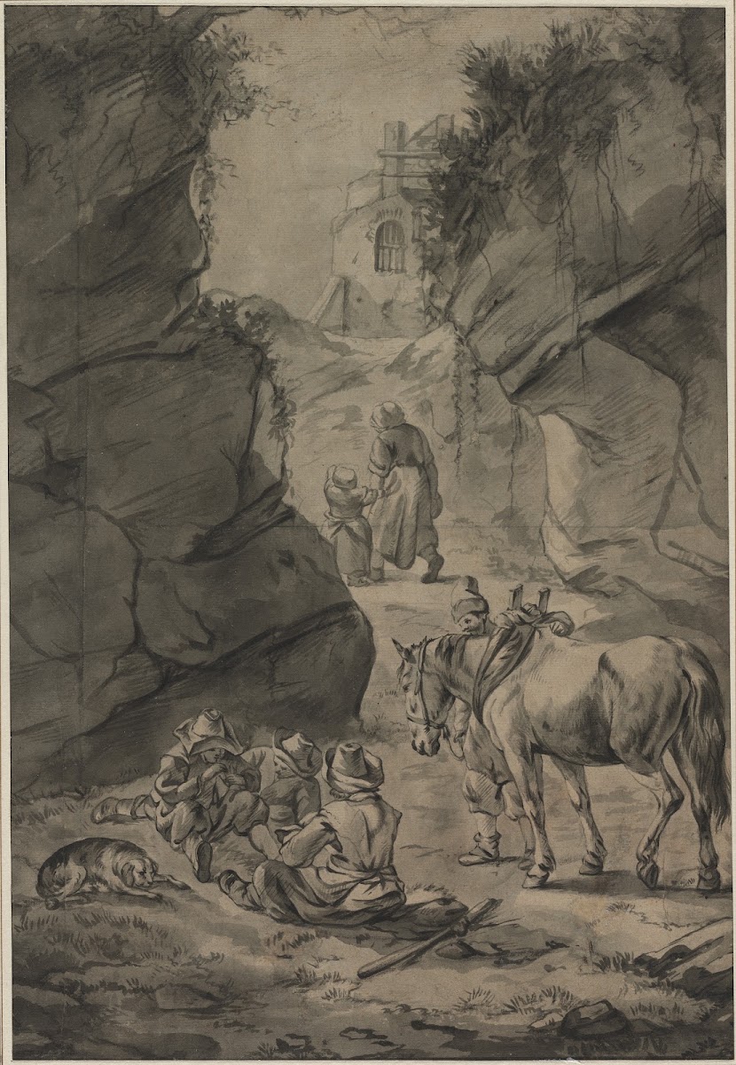 Peasants in a Rocky Landscape 162966