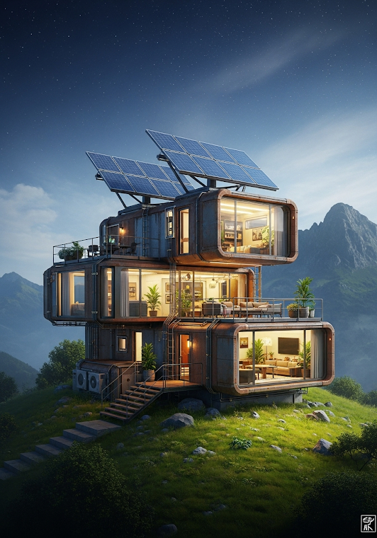 Futuristic Mountain Habitat