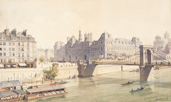 LHôtel de Ville et le pont dArcole en 1842 1915 1945
