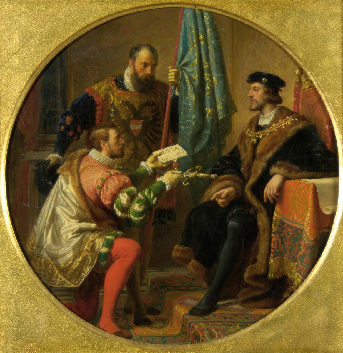 Kaiser Karl V und König Franz I bei Pavia 1525 1868