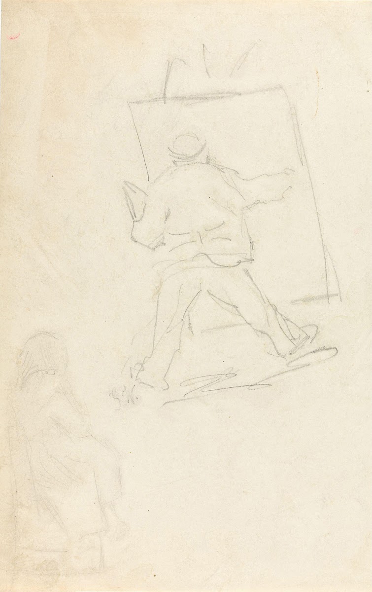 Painter at Easel probably a Caricature of Frits Thaulow 1883