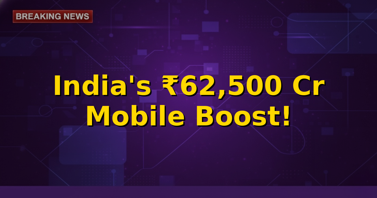 Illustrative image showing a smartphone being manufactured, with 'Made in India' branding and Indian flag elements, representing the Mobile Phone Manufacturing Scheme.