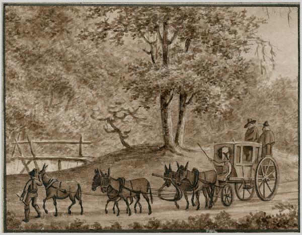Spaanse Koets In Een Landschap