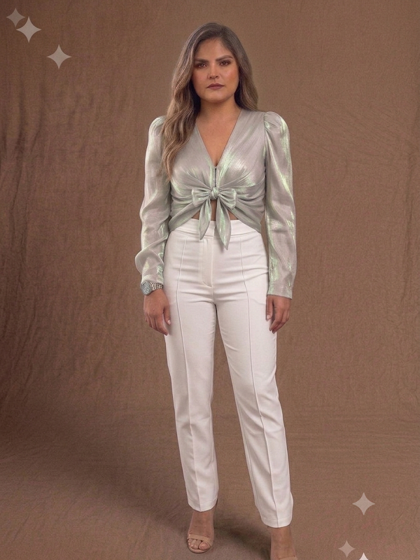 Top en Seda Verde Menta