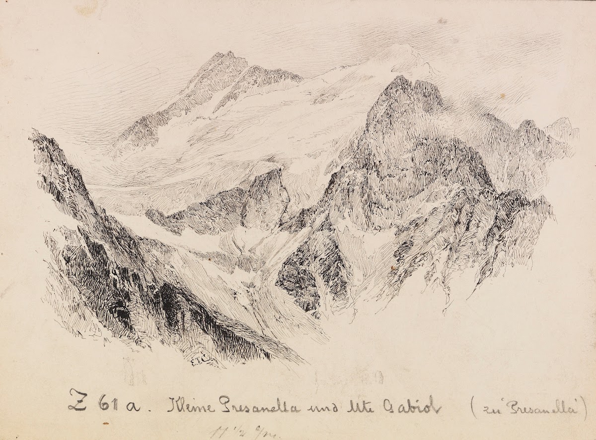 Blick auf die Presanella Ca 1880