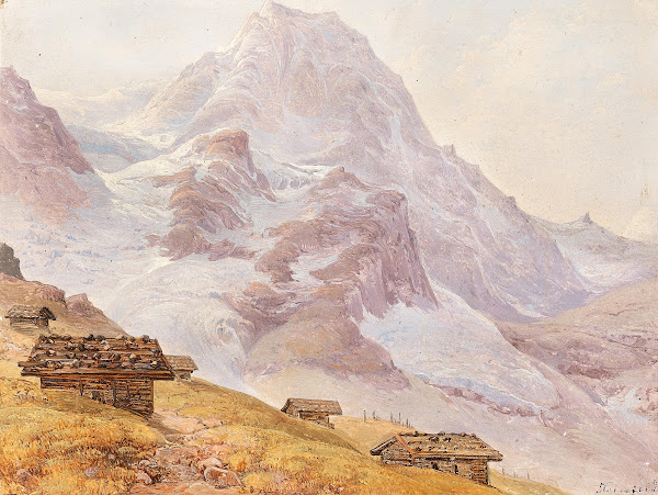 Huts on a mountain pasture