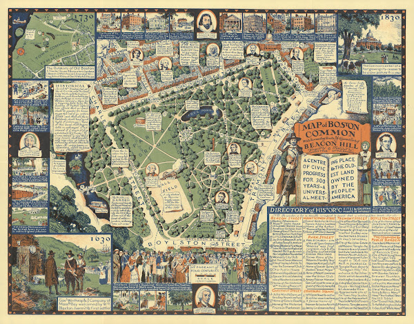 Boston Common With Surrounding Streets  Adjacent Parts Of Beacon Hill 1930