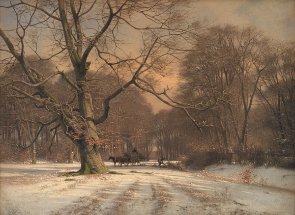 Vinterlandskab Motiv fra Jægersborg Dyrehave 1885