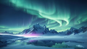 Aurora Borealis Mountains Wallpaper