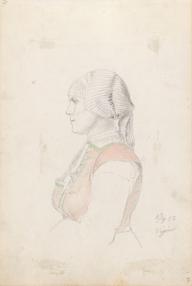 Kvinne med kvammaskaut Vikøy 1843