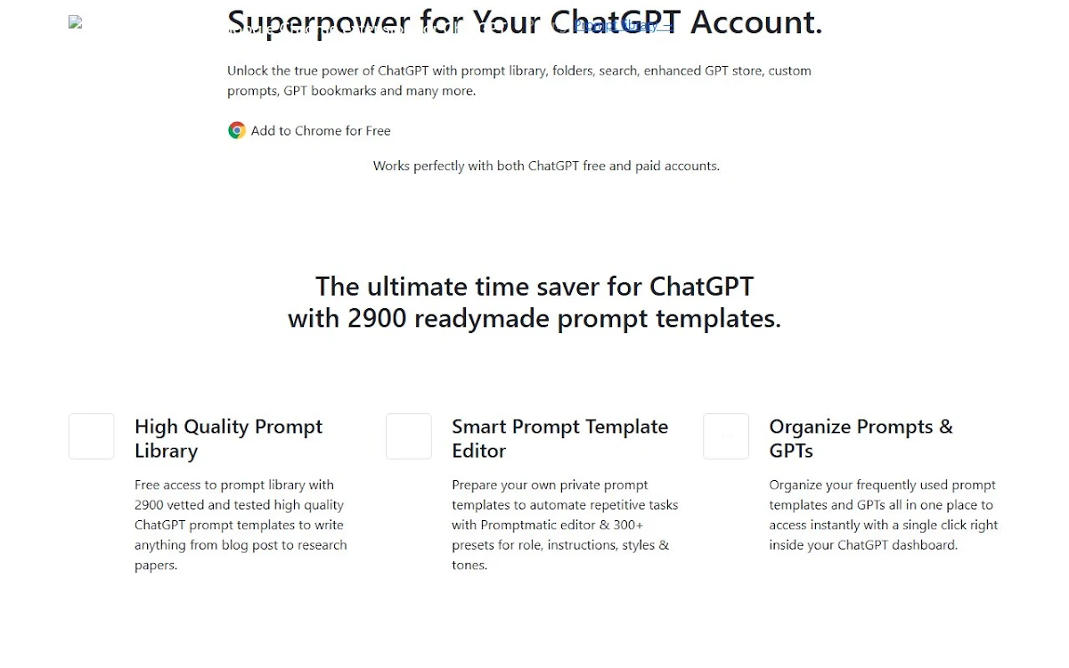 Captura de Promptmatic for ChatGPT