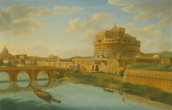 Rome A View Of The Tiber With The Castel Sant Angelo And Ponte Santangelo Saint