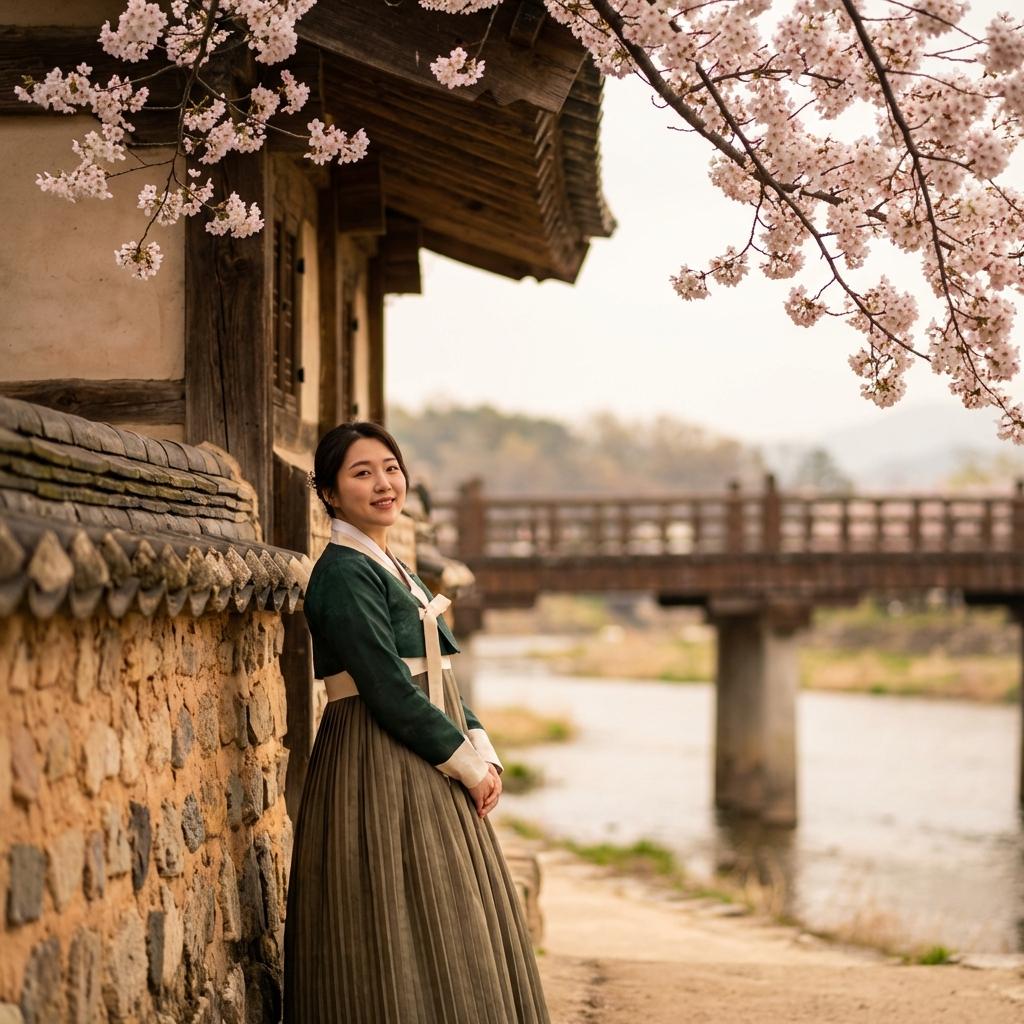 4. 겹벚꽃과 한옥의 만남: 경주 교촌마을 인근