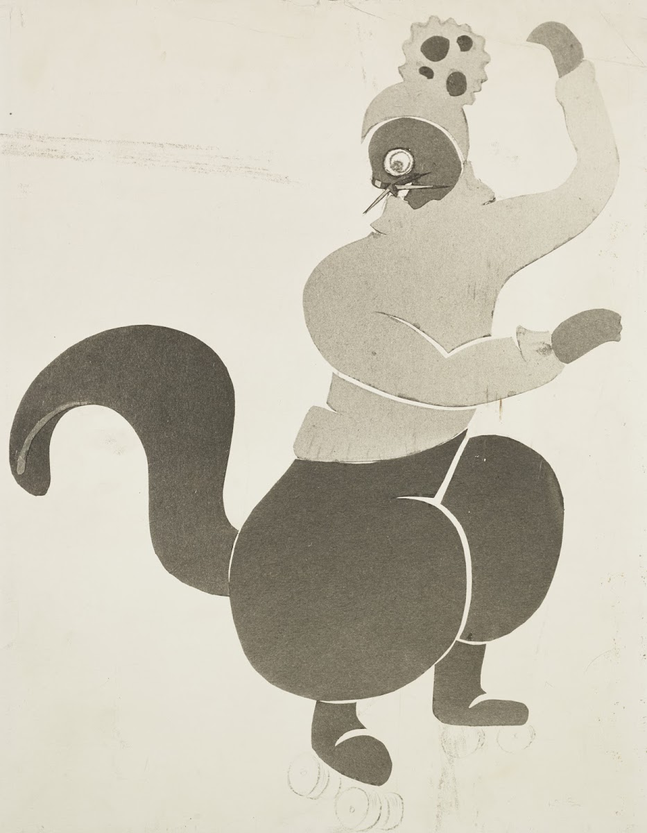 Revolt of the Beavers Grey and black animal costume with roller skates 1934 1943