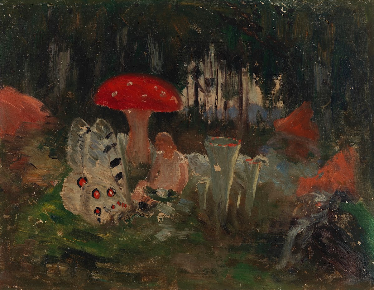 The Princess and a Butterfly Underneath a Fly Agaric 1895   1896
